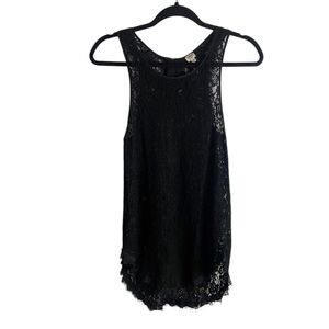 Aritzia Wilfred Size Small Black Lace Tank Top Silk Blend Sexy Sleeveless